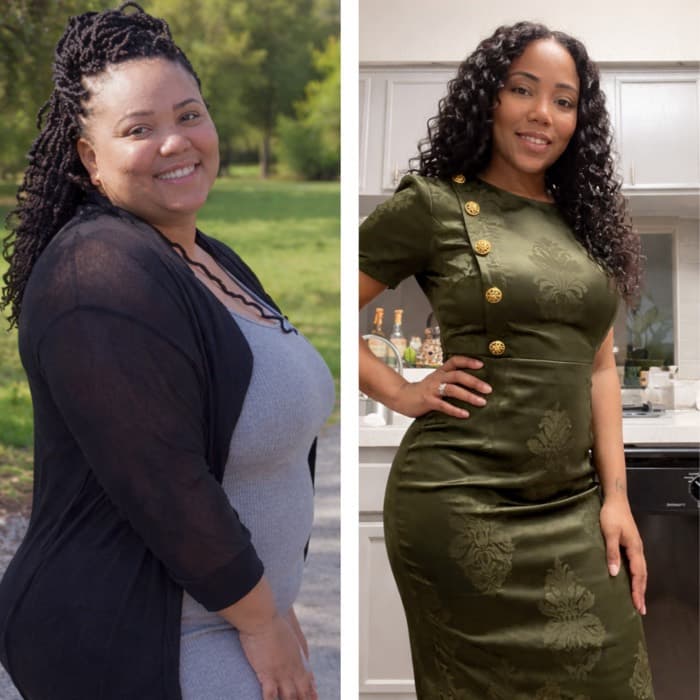 Jessica T. before and after transformation